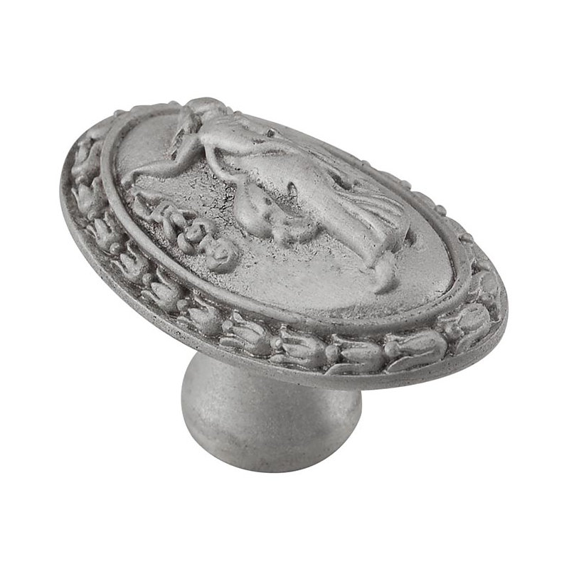Sforza Oval Knob, Satin Nickel