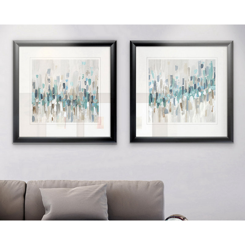 « staccato blue i », ensemble de 2 reproductions encadrées, Cadre noir
