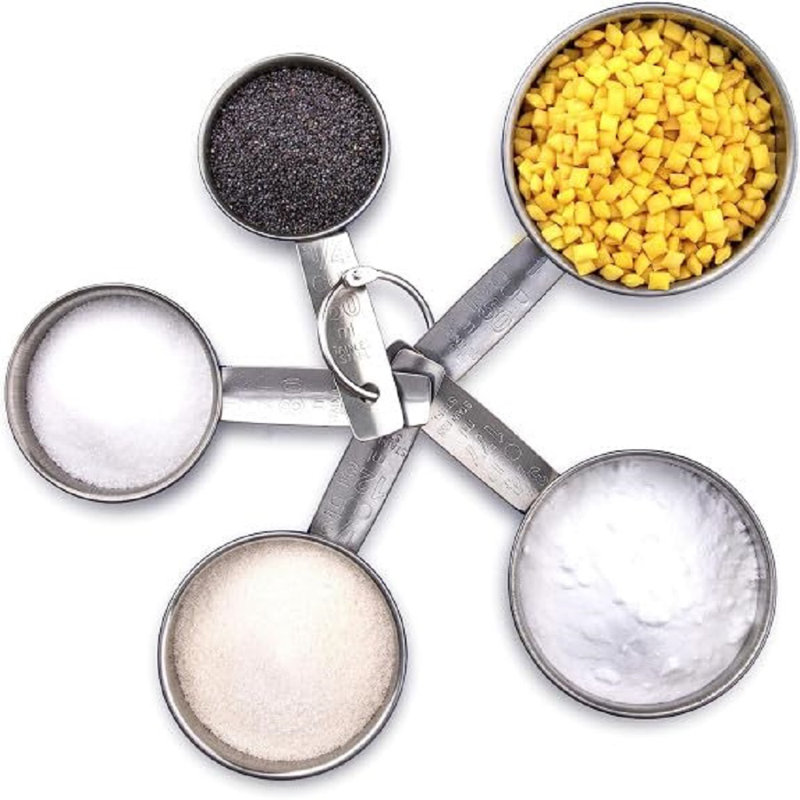 Tasses à mesurer empilables en acier inoxydable de 5 pièces YBM Home, mesure des ingrédients secs ou liquides, pour la cuisson et la cuisson