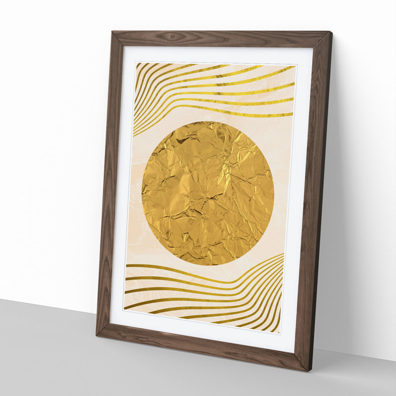 Golden Sun - Picture Frame Graphic Art, 65cm H x 48cm W x 2cm D, Walnut Framed