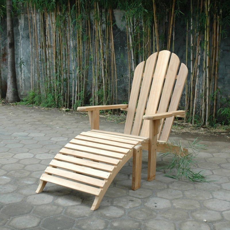 Teak Adirondack Chair with Ottoman