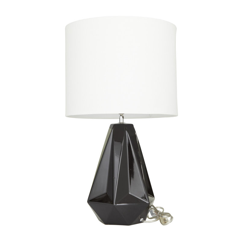 Cosmoliving By Cosmopolitan Modern Ceramic Table Lamp, Black