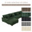 6 - Piece Upholstered Green Faux Rabbit Fur Flannel Modular Sectional Sofa with Throw Pillows & Removable Ottomans-1911773211