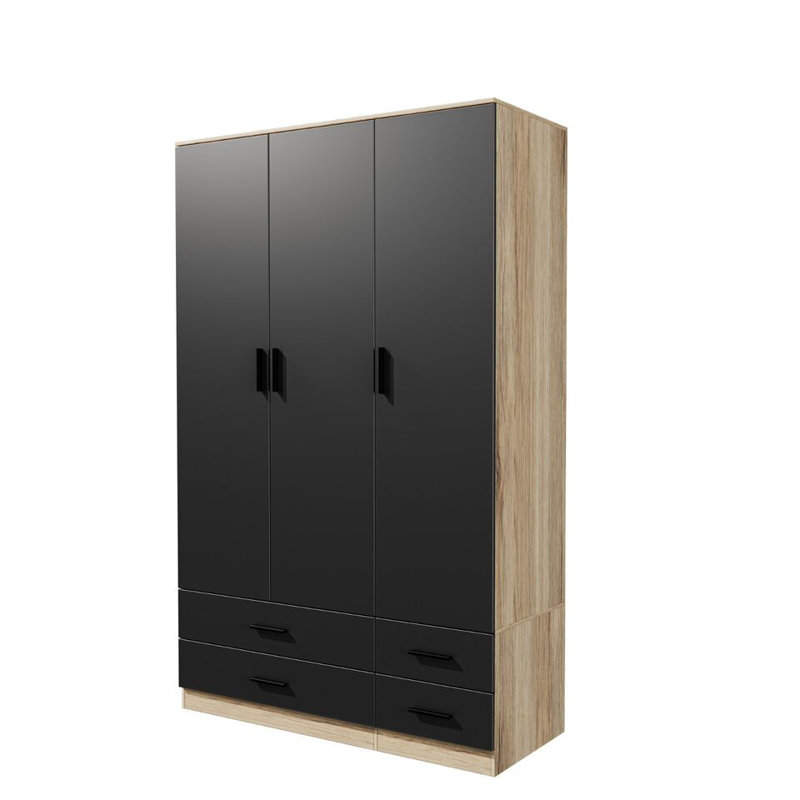 Retonia Manufactured Wood Wardrobe, Oak/Black