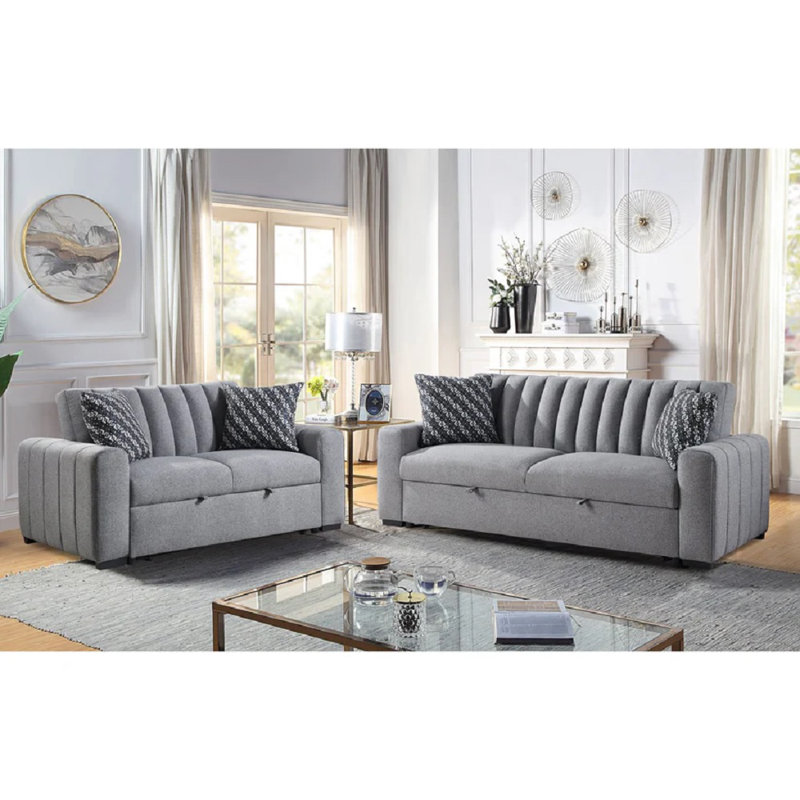 Ensemble de canapé-lit et causeuse Thame Grey Boucle