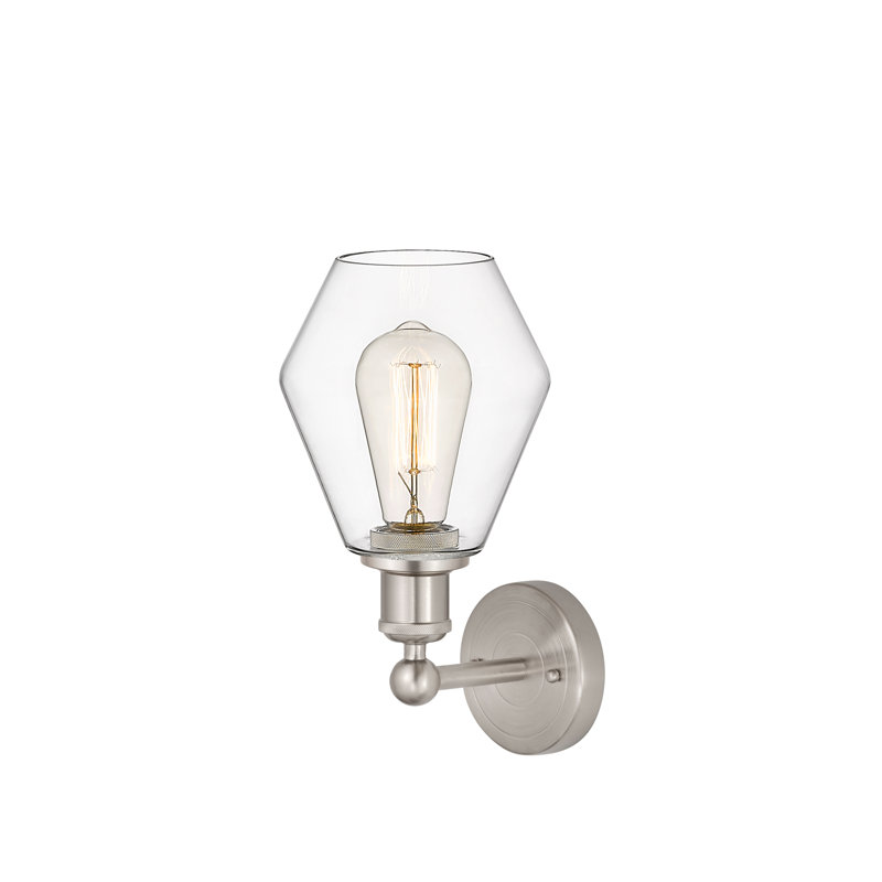 Amylea Armed Sconce, Clear, Brushed Satin Nickel