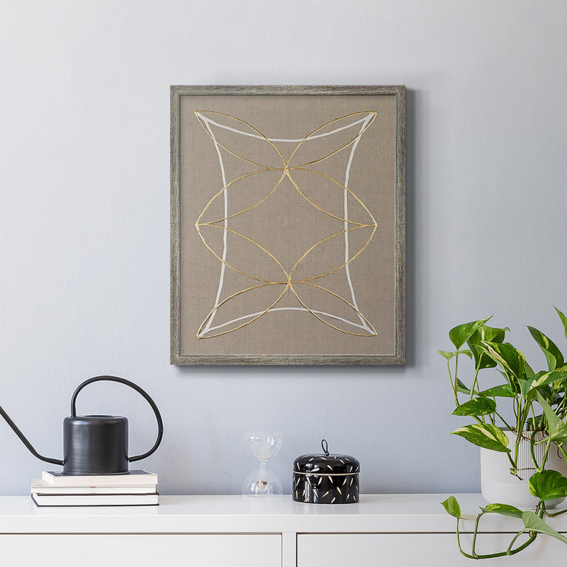 Toile encadrée de qualité supérieure Hyperbola II - prête à être accrochée, Gris, H 24 po x l 20 po