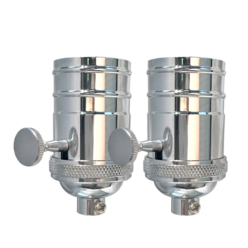 Turn Knob Lamp Socket Lighting Kit, Polished Nickel
