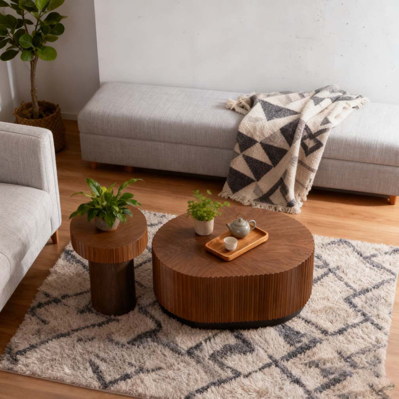 Round Nesting Coffee Table Set