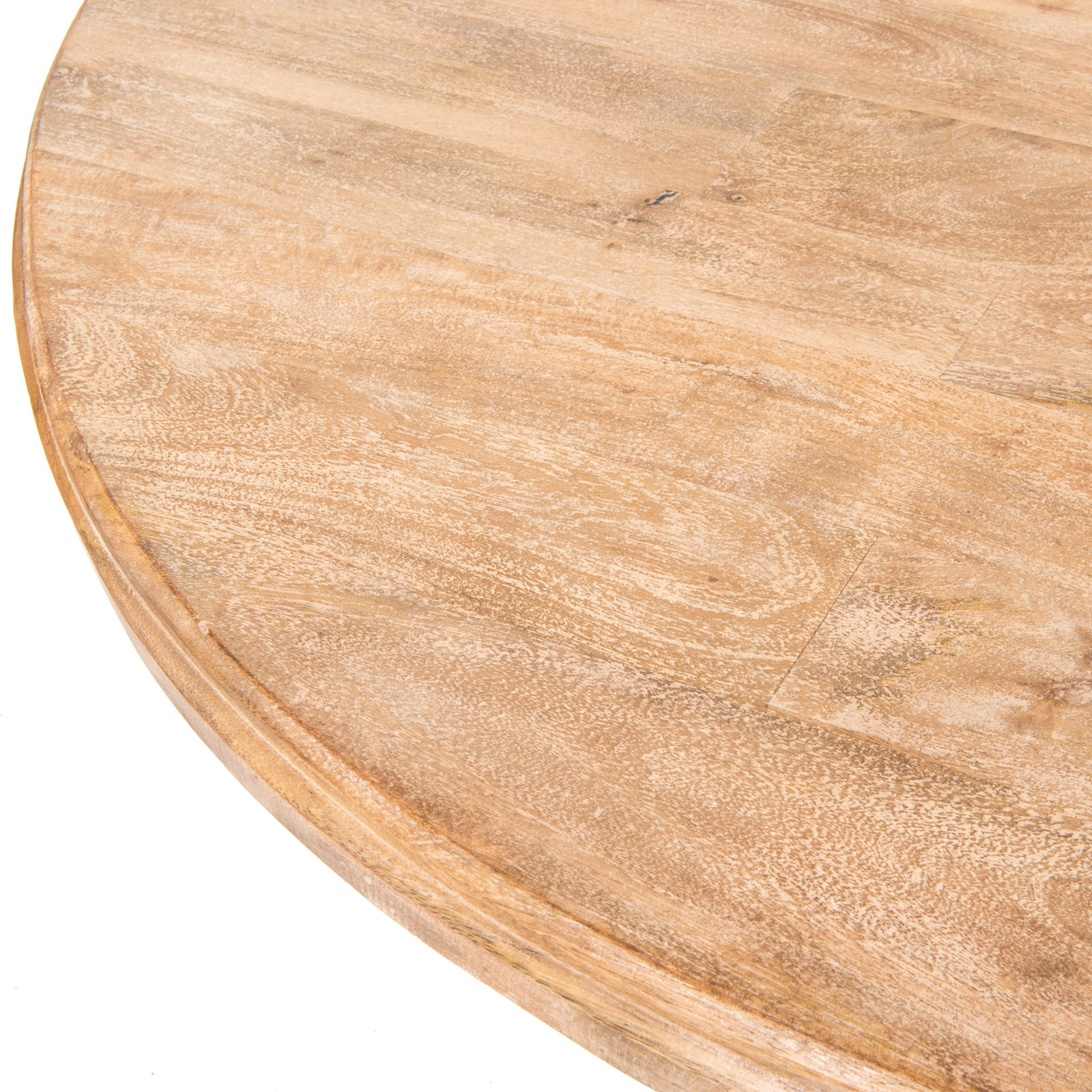 Tanisha Mango Solid Wood Pedestal Dining Table, Whitewash, 60" W x 60" L