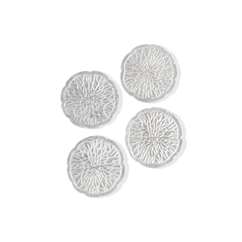 Sous-verres Solstice Ensemble de 4 (argent), Argent argent