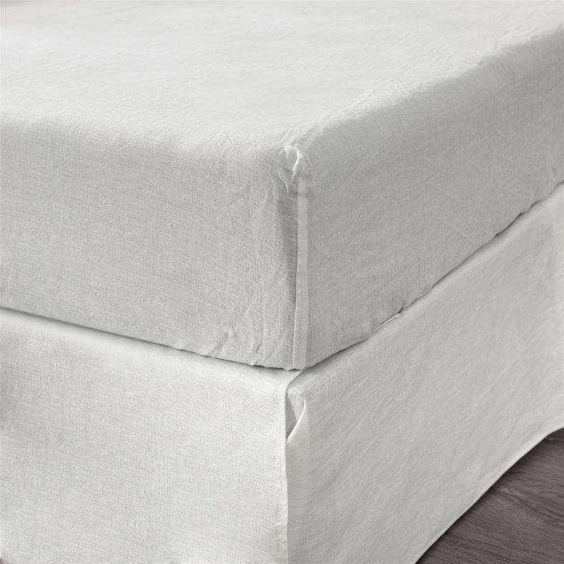 Blue Linen Queen Fitted sheet, California King Fitted Sheet, Soft White