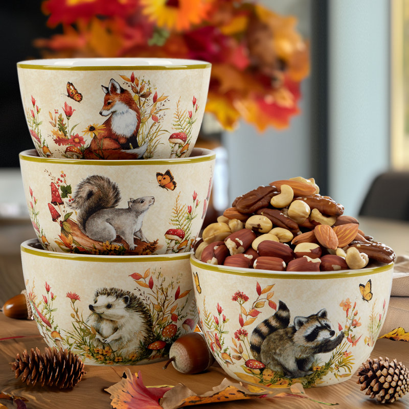 Ensemble de 4 bols à crème glacée Woodland