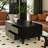 47.24" Black Solid Wood Rectangular Coffee Table