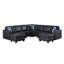 Canapé modulaire réversible en similicuir avec repose-pieds-87394030