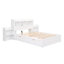 Lit plateforme double avec lit gigogne et tête de lit en bois massif avec ports USB