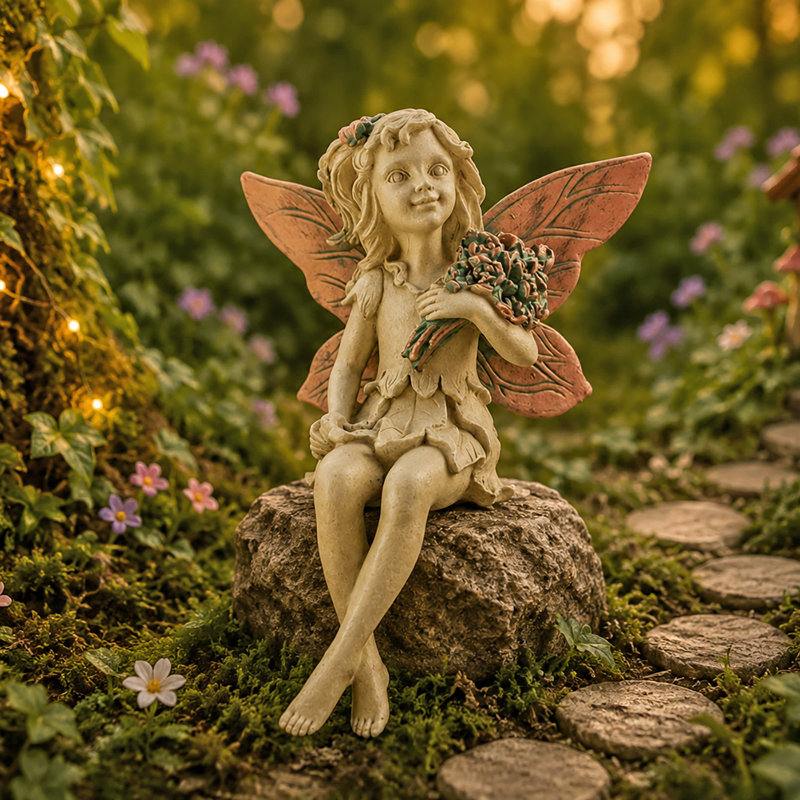 Arylide Fairies Weather Resistant Resin Garden Statue