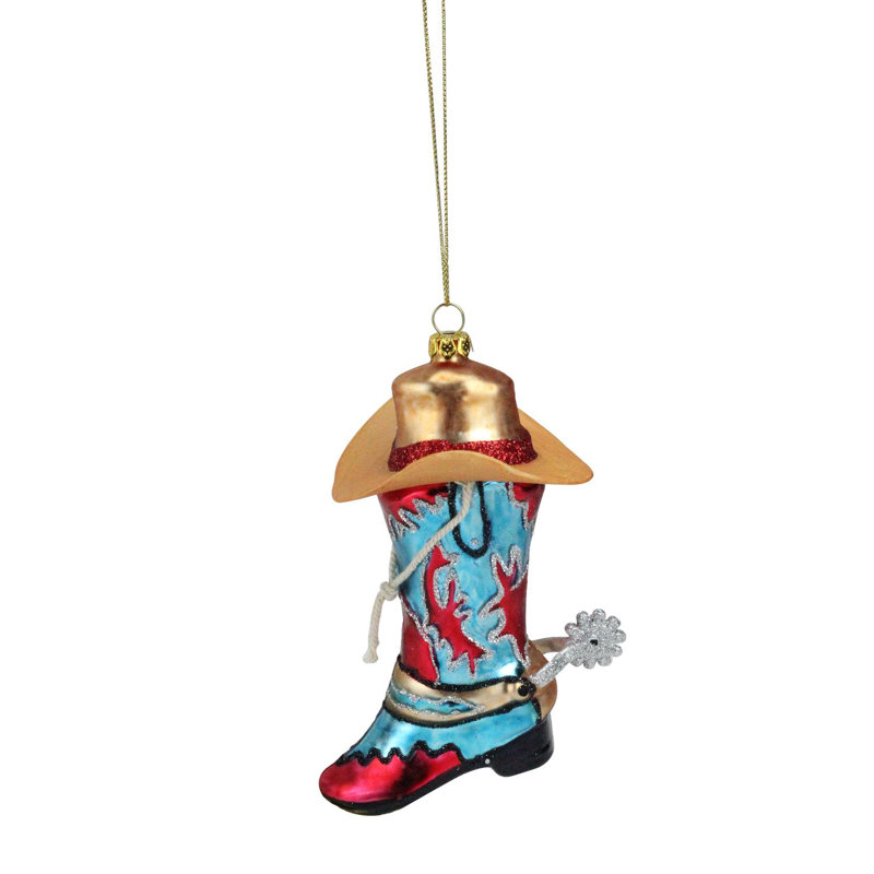 Ornement de Noël 5,25 po bleu et rouge