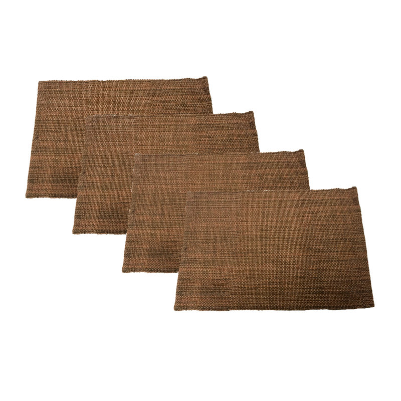 Mocha Handwoven Cotton Rectangle Placemats Set of 4