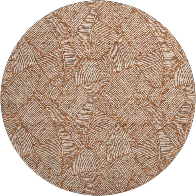 Premium Machine Washable Prisco Paprika Rug, Round 8'