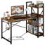 Bureau d'ordinateur moderne Sarahlouise - prise de courant, tablettes / tiroirs de rangement, plateau en bois massif-333991851-333991850
