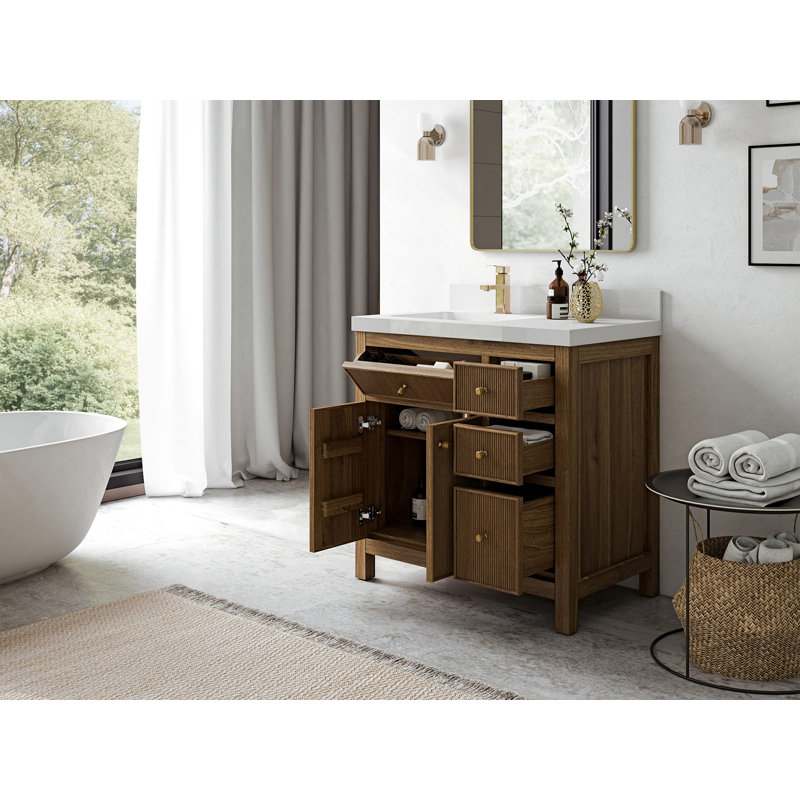36'' Single Bathroom Vanity with Quartz Top