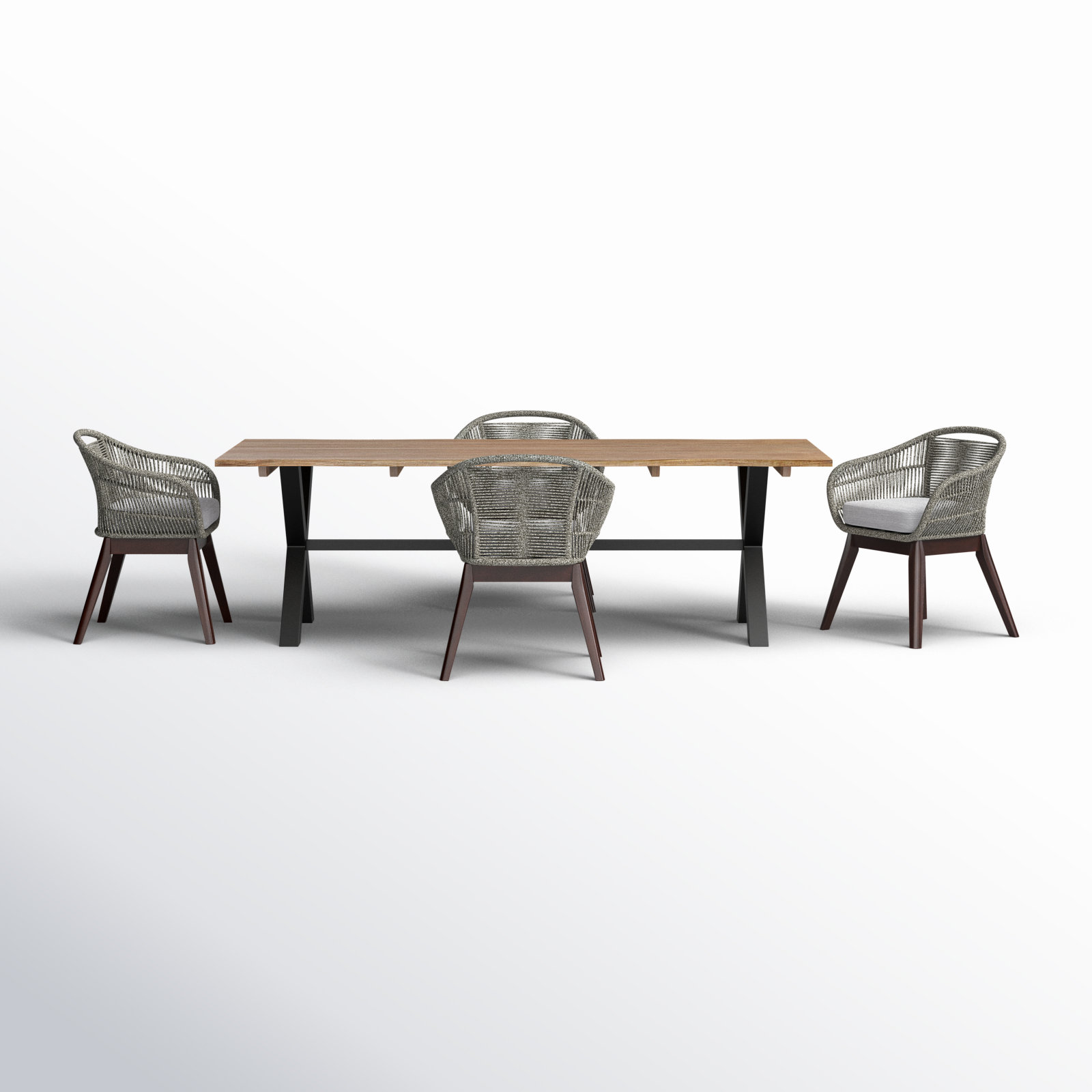 Eloisa 94.5'' Rectangular Outdoor Dining Set with Cushions, 4