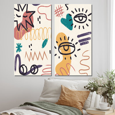 «Vintage Abstract Shapes Universe III», ensemble de 2 impressions