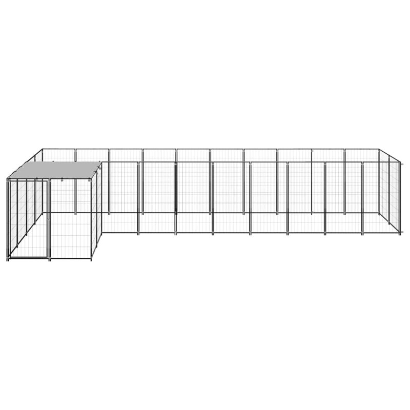 Portillo 43.31cm H Metal Yard Kennel With Door, Black
