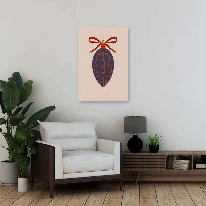 Festive Ornament Delight Abstract Contemporary Winter Landscape Wall Art Print 1 Piece Wrapped Canvas Wall Art