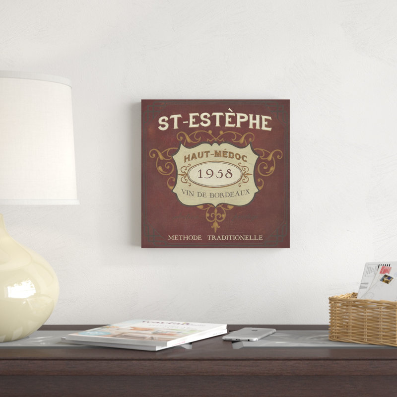 «Vintage Wine Labels IV» par June Erica Vess, impression sur toile tendue, H 12 po x l 12 po x P 1,25 po