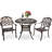 Emely 2- Person Patio Dining Table,Cast Aluminum Patio Table with Umbrella Hole