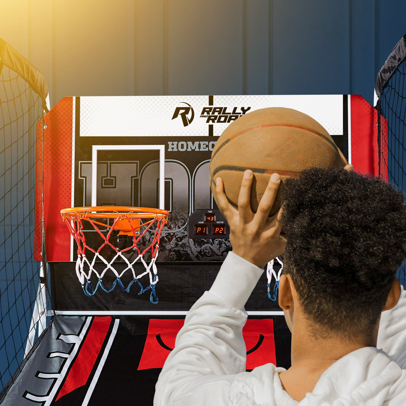 Rally and Roar 2-Player Indoor Basketball Arcade Game with LED Scoreboard