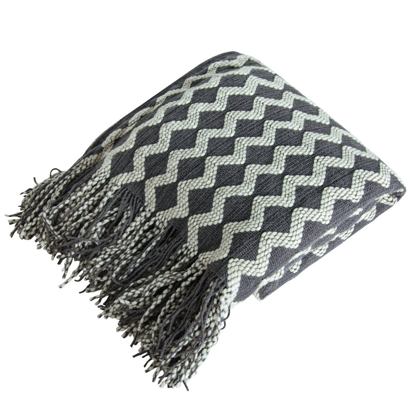 Jeté tricoté NTBAY, Gris foncé