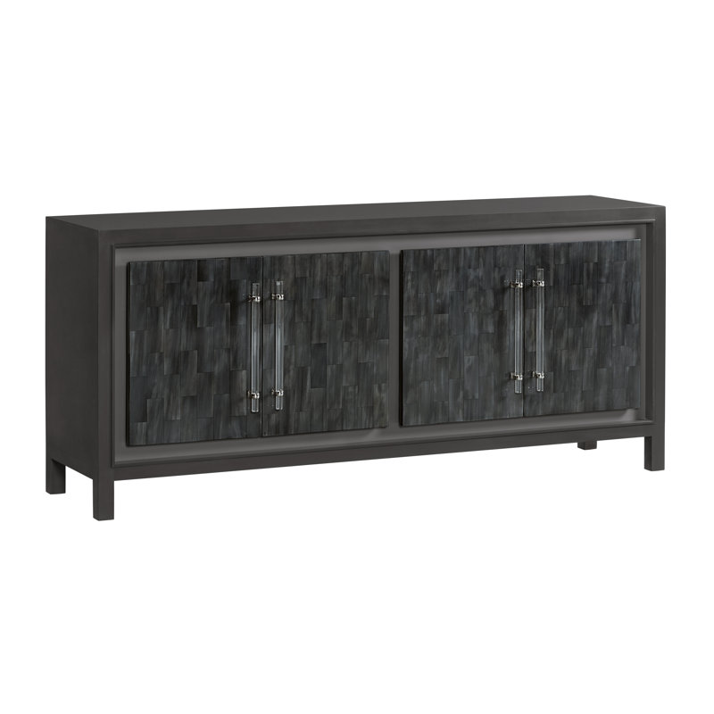 Signature Designs Elation White Media Console, Black