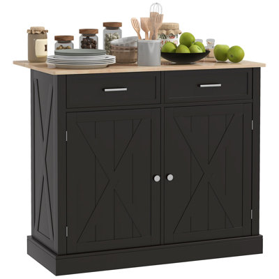Waynisha Solid Wood Top Kitchen Island