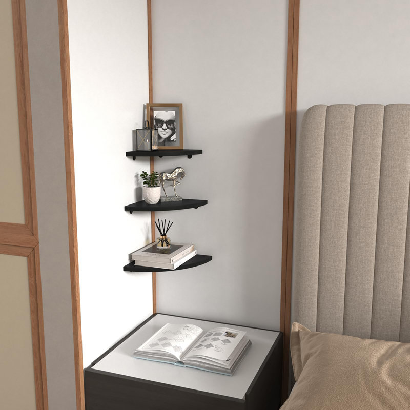Triangle Corner Shelf, Black