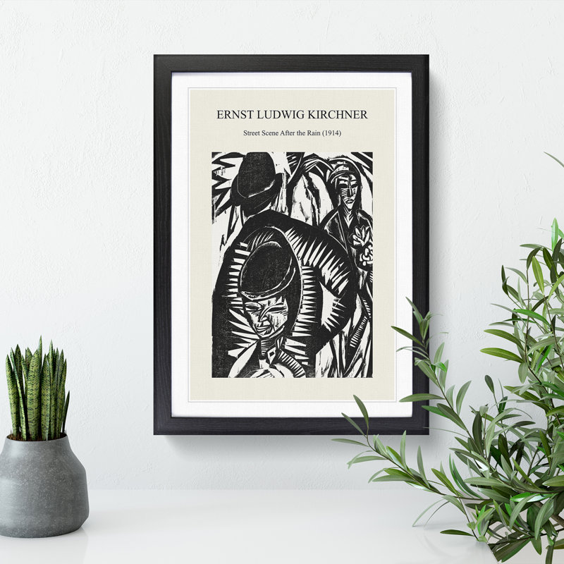 Street Scene After The Rain by Ernst Ludwig Kirchner - Single Picture Frame Print, Black Framed, 65cm H x 48cm W x 2cm D