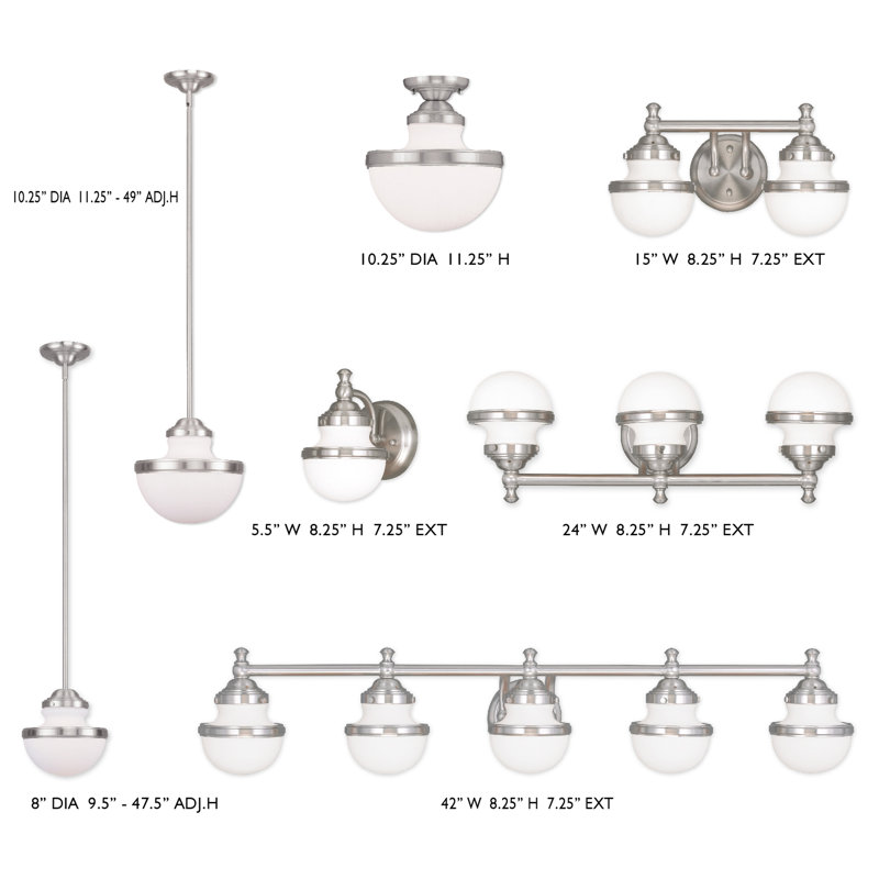 Aseret 5 - Light Dimmable Vanity Light, Brushed Nickel
