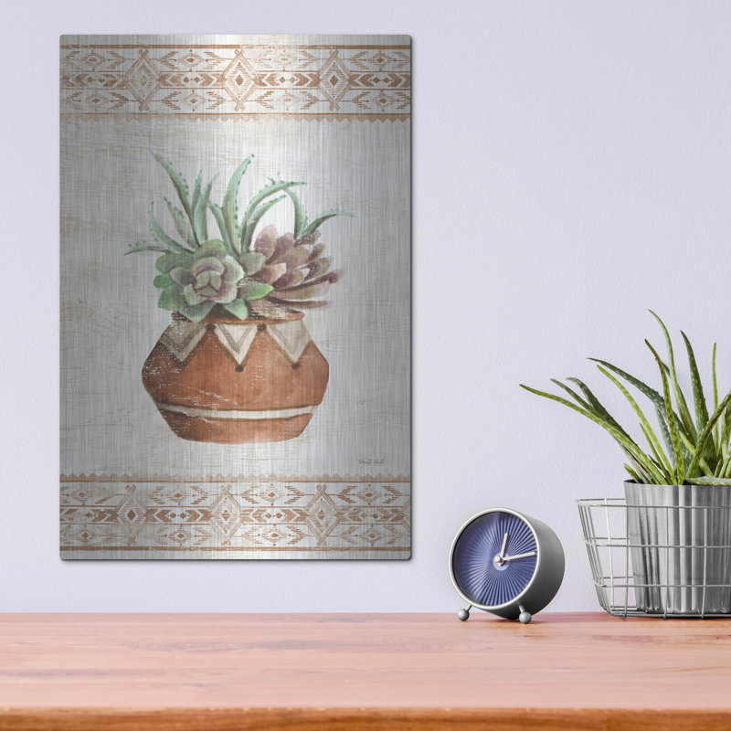 «Southwest Terracotta Succulents II» par Cindy Jacobs, H 16 po x l 12 po