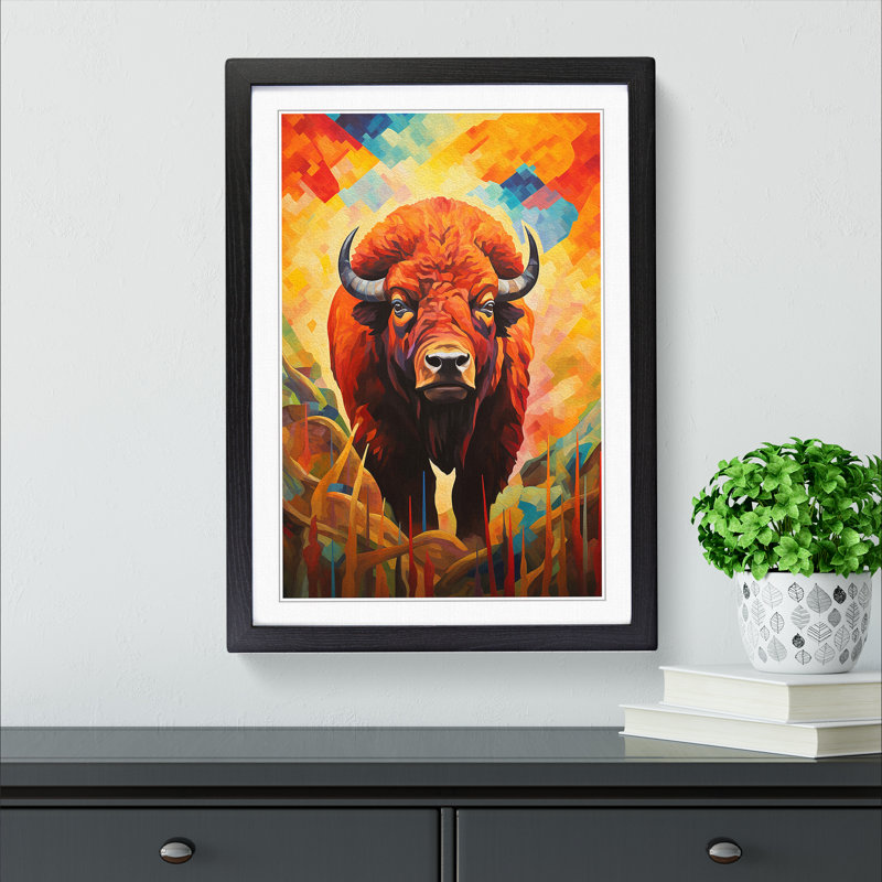 Buffalo Orphism No.2 - Framed Print, Black Framed, 34cm H x 25cm W x 2cm D