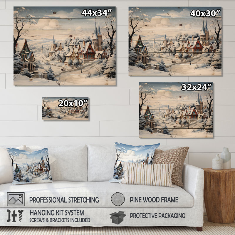 Frost Holiday Christmas Village II - Paysage d'hiver sur bois, H 34 po x l 44 po x P 0,78 po