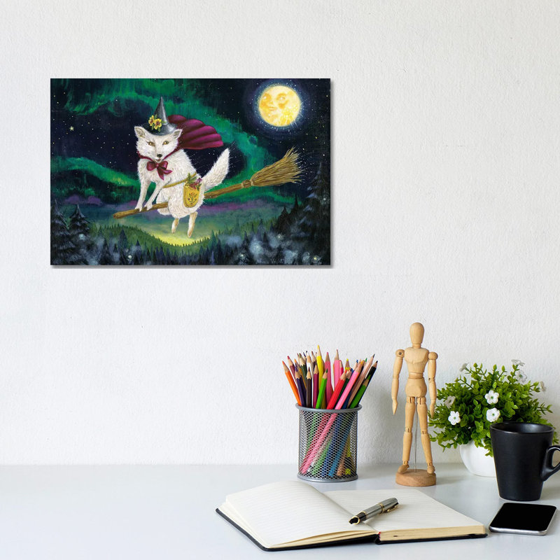Moon Fox Magick by Jahna Vashti - Wrapped Canvas Print, 20.32 cm H x 30.48 cm W