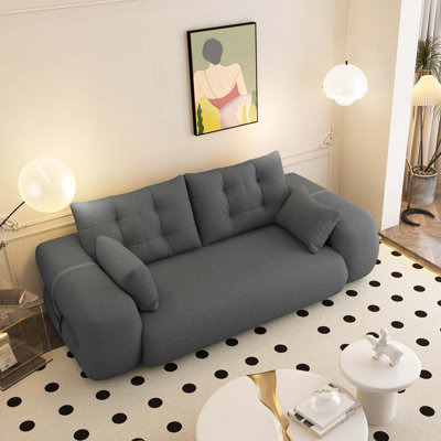 Teddy Fabric Foam-Filled Sleeper Sofa Bed