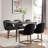 Borgos Linen Upholstered Barrelback Metal Base Dining Chair-2109288374-2100312529