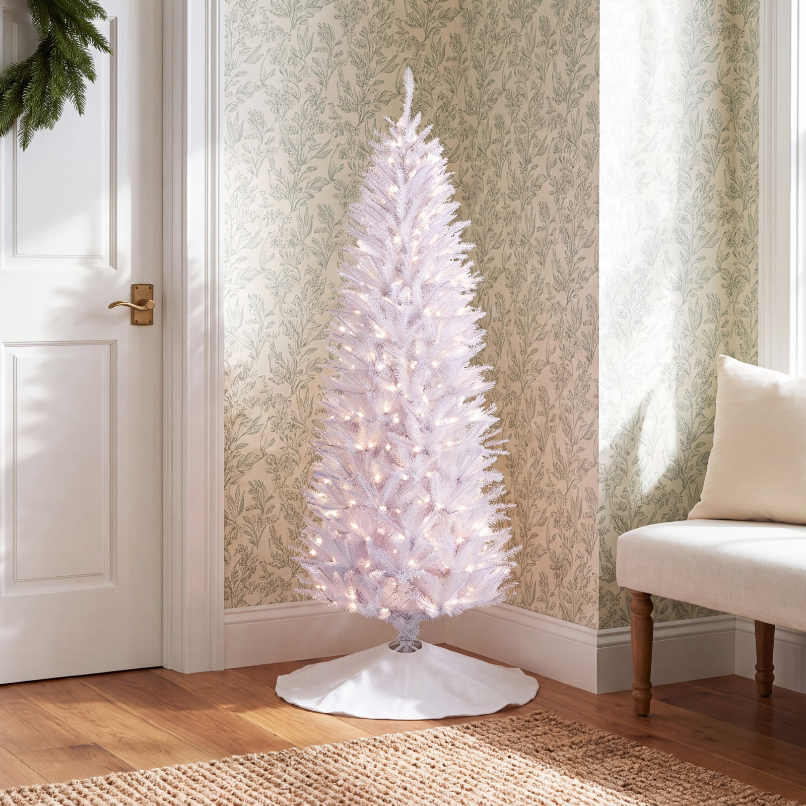 Hattaway Lighted Artificial Christmas Tree, 4.5' H