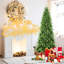 Arbre de Noël 9 pi avec profil mince, 2152 branches Pe +, conception à charnières pour installation rapide et sans tracas - Petit support en métal