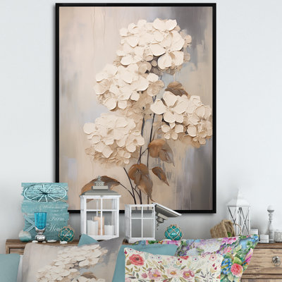 «Vintage Minimalisme Hydrangea III», reproduction sur toile