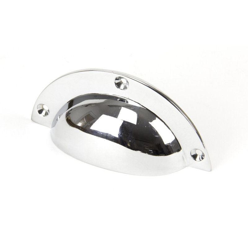 Plain 8.1 cm centre Cup Handle, Polished Chrome