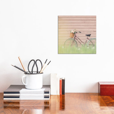 Bike And Pink Wall by Mandy Lynne - Wrapped Canvas Gallery-Wrapped Canvas Giclée